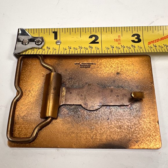 Vtg Masonic Freemason Bronze Metal Enamel Belt Buckle Harry Klitzner USA 70s - Picture 11 of 13